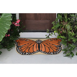 Trans Ocean Liora Esencia Monarch Butterfly Indoor/Outdoor Mat - Striking Orange Design, 3'3" X 1'9" Shape Orange Polypropylene,Polyester Ecn33961317