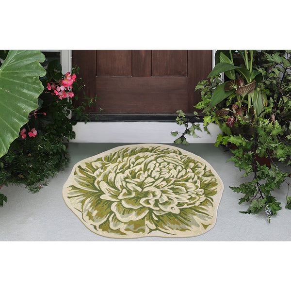 Trans Ocean Liora Manne Esencia Peony Indoor/Outdoor Non-slip Mat - Vibrant Floral Design For Any Space Green Polypropylene,Polyester Ecnd3962306