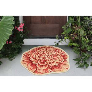 Trans Ocean Liora Manne Esencia Peony Indoor/Outdoor Non-slip Mat - Vibrant Floral Design For Any Space Orange Polypropylene,Polyester Ecnd3962317