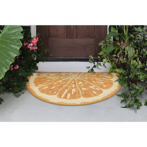 Trans Ocean Liora Esencia Lemon Indoor/Outdoor Mat - Whimsical Yellow Slice Design, 3'3" X 2'1" Half Round Yellow Polypropylene,Polyester Ecnh3961209