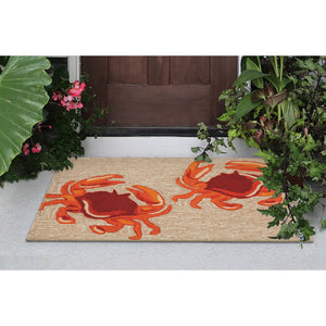 Trans Ocean Liora Manne Frontporch Crabs Indoor/Outdoor Mat - Coastal Charm With Playful Design For Beach Lovers Natural Polyester,Acrylic Ftp34140412