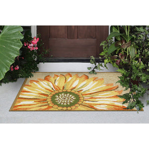 Trans Ocean Liora Manne Frontporch Sunflower Indoor/Outdoor Mat - Vibrant Floral Design For Any Space Yellow Polyester,Acrylic Ftp12141709