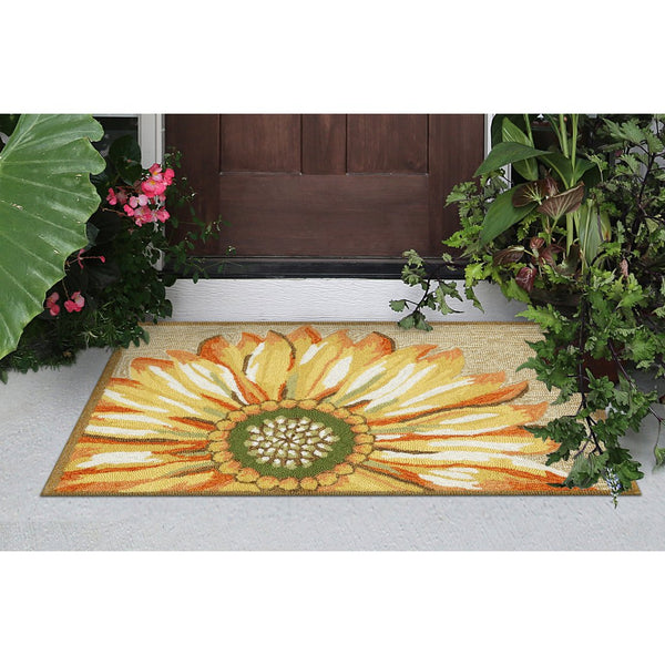 Trans Ocean Liora Manne Frontporch Sunflower Indoor/Outdoor Mat - Vibrant Floral Design For Any Space Yellow Polyester,Acrylic Ftp12141709