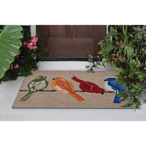 Trans Ocean Liora Manne Frontporch Birds Indoor/Outdoor Area Rug - Beautifully Crafted For Transitional Spaces Natural Polyester,Acrylic Ftp23445712