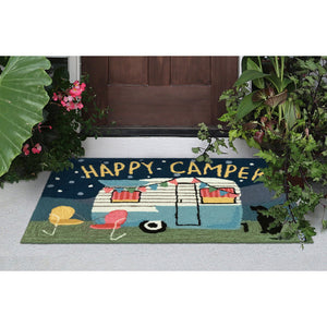 Trans Ocean Liora Manne Frontporch Happy Camper Indoor/Outdoor Mat - Charming Rug For Nature Lovers’ Spaces Navy Polyester,Acrylic Ftp34454247