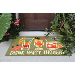 Trans Ocean Liora Manne Frontporch Happy Drinks Indoor/Outdoor Mat - Whimsical Area Rug For Fun Spaces Green Polyester,Acrylic Ftp23457306