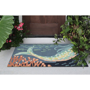 Trans Ocean Liora Manne Frontporch Siren Sighting Coastal Indoor/Outdoor Mat With Vibrant Mermaid Design Blue Polyester,Acrylic Ftp12467704