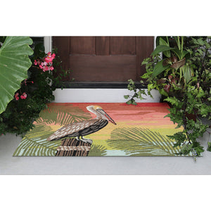 Trans Ocean Liora Manne Frontporch Pelican Indoor/Outdoor Mat - Stunning Tropical Design To Enhance Your Space Orange Polyester,Acrylic Ftp34471218