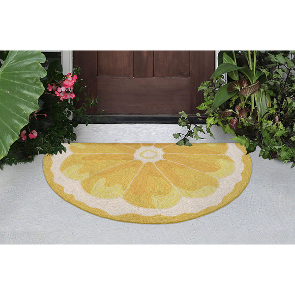 Trans Ocean Liora Manne Frontporch Lemon Slice Indoor/Outdoor Mat – Whimsical, Durable Rug For Any Space Yellow Polyester,Acrylic Ftph8155609