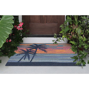 Trans Ocean Liora Manne Natura Sunset Outdoor Mat - Vibrant Twilight Scene With Tropical Trees For Your Space Multi Coir Ntr23254544