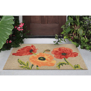 Trans Ocean Liora Manne Ravella Icelandic Poppies Area Rug - Stunning Botanical Design For Indoor/Outdoor Spaces Natural Polypropylene,Acrylic Rvl23227212