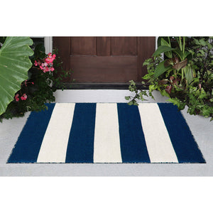 Trans Ocean Liora Manne Sorrento Rugby Stripe Indoor/Outdoor Area Rug – Hand Woven Geometric Accent For Style Navy Polyester,Acrylic Srn23630233