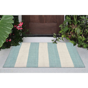 Trans Ocean Liora Manne Sorrento Rugby Stripe Indoor/Outdoor Area Rug – Hand Woven Geometric Accent For Style Blue Polyester,Acrylic Srn23630293
