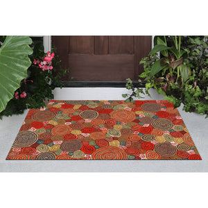 Trans Ocean Liora Manne Visions Iii Giant Swirls Indoor/Outdoor Area Rug - Durable, Artful Accent For Any Space Red Polyester Veb23310224