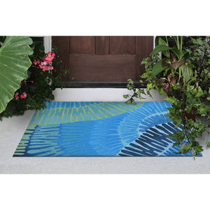 Trans Ocean Liora Manne Visions Iv Cirque Indoor/Outdoor Pillow - Vibrant Botanical Art For Stylish Spaces Blue Polyester Vgh23430204