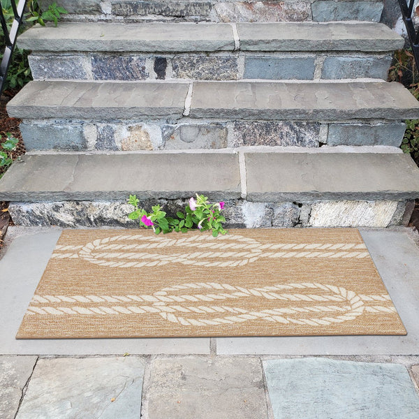 Trans Ocean Liora Manne Capri Ropes Indoor/Outdoor Area Rug - Nautical Stripe Design For Stylish Spaces Natural Polyester,Acrylic Cap12163612