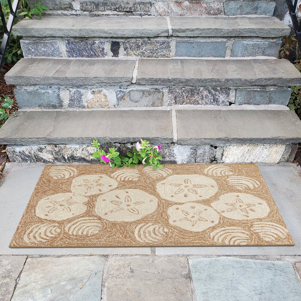 Trans Ocean Liora Manne Frontporch Shell Toss Indoor/Outdoor Pillow - Coastal Chic Accent For Any Space Natural Polyester,Acrylic Ftp34140822