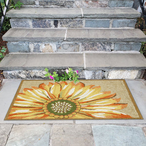 Trans Ocean Liora Manne Frontporch Sunflower Indoor/Outdoor Mat - Vibrant Floral Design For Any Space Yellow Polyester,Acrylic Ftp12141709