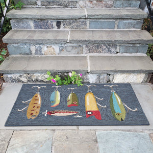 Trans Ocean Liora Manne Frontporch Hand-tufted Indoor/Outdoor Rug - Stylish Sports-themed Mat For Cabins Grey Polyester,Acrylic Ftp34242047