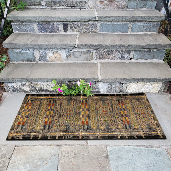 Trans Ocean Liora Manne Marina Tribal Stripe Indoor/Outdoor Pillow - Vibrant Geometric Accent For Any Space Black Polypropylene,Polyester Mna34805748