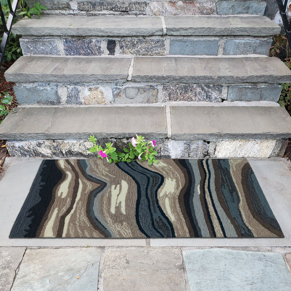 Trans Ocean Liora Manne Ravella Ipanema Indoor/Outdoor Rug - Coastal Contemporary Design For Any Space Blue Polypropylene,Acrylic Rvl23228503