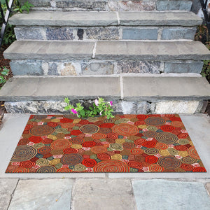 Trans Ocean Liora Manne Visions Iii Giant Swirls Indoor/Outdoor Area Rug - Durable, Artful Accent For Any Space Red Polyester Veb23310224