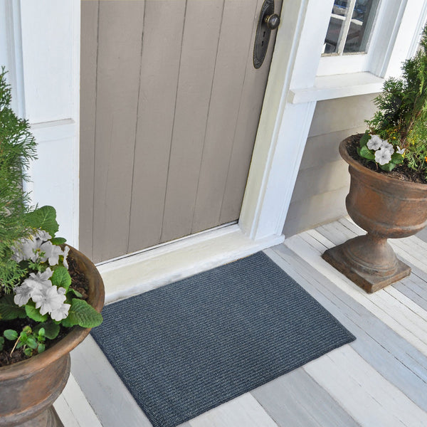 Trans Ocean Liora Manne Avalon Durable Indoor/Outdoor Area Rug With Elegant Texture For Casual Spaces Navy Polypropylene Avo23671033