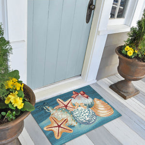 Trans Ocean Liora Manne Esencia Sea Gem Ornaments Indoor/Outdoor Non-slip Mat For A Coastal Living Vibe Blue Polypropylene,Polyester Ecn23972304