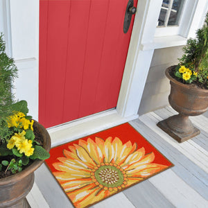 Trans Ocean Liora Manne Frontporch Sunflower Indoor/Outdoor Mat - Vibrant Floral Design For Any Space Red Polyester,Acrylic Ftp34141724