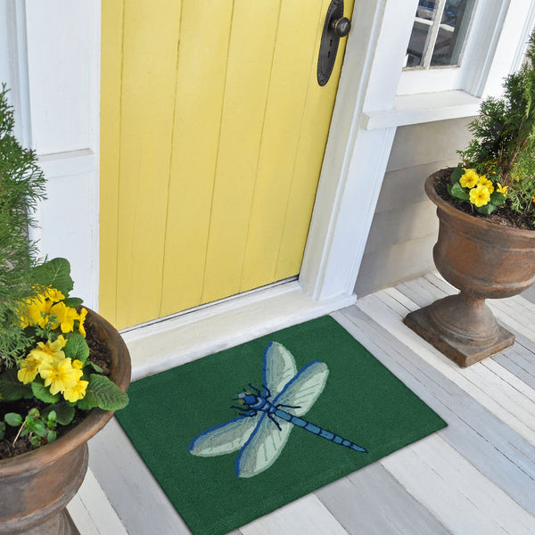 Trans Ocean Liora Manne Frontporch Indoor/Outdoor Dragonfly Mat – Vibrant Botanical Design For Any Space Green Polyester,Acrylic Ftp12455606