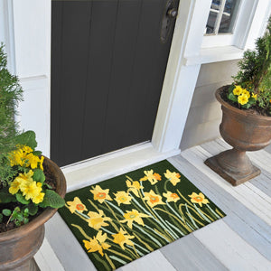 Trans Ocean Liora Manne Frontporch Daffodil Indoor/Outdoor Area Rug - Vibrant Floral Design For Any Space Green Polyester,Acrylic Ftp23456006