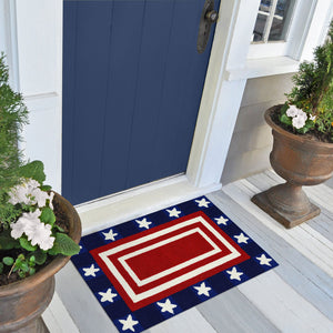 Trans Ocean Liora Manne Frontporch Patriotic Pendant Indoor/Outdoor Area Rug – Vibrant Americana Design For All Spaces Red Polyester,Acrylic Ftp12463724
