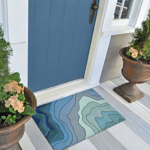 Trans Ocean Liora Manne Ravella Mykonos Indoor/Outdoor Area Rug - Coastal Contemporary Design For Any Space Blue Polypropylene,Acrylic Rvl23226703