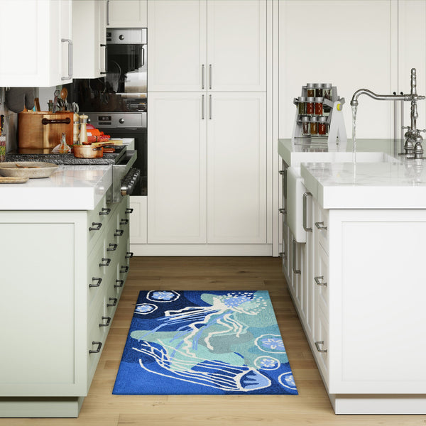 Trans Ocean Liora Manne Capri Jelly Fish Indoor/Outdoor Area Rug - Vibrant Coastal Design For Any Space Blue Polyester,Acrylic Cap12166504