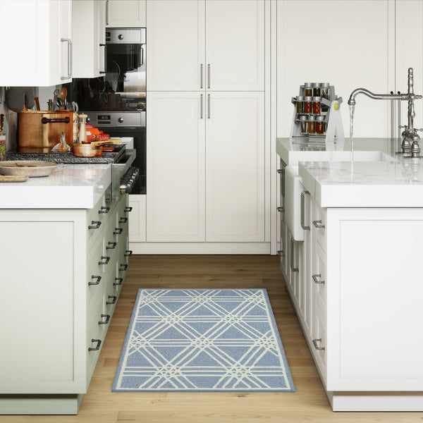 Trans Ocean Liora Manne Capri Hex Indoor/Outdoor Durable Area Rug - Stylish Geometric Accent For Any Space Blue Polyester,Acrylic Cap23174103