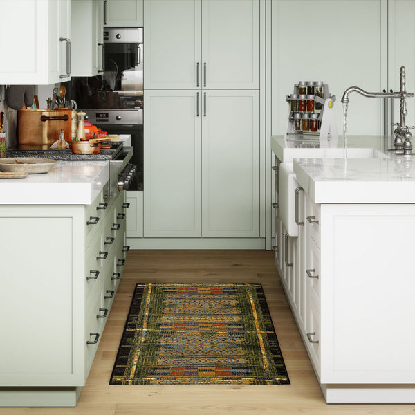 Trans Ocean Liora Manne Esencia Tribal Stripe Indoor/Outdoor Mat - Vibrant Southwestern Design For Any Space Green Polypropylene,Polyester Ecnr5805706