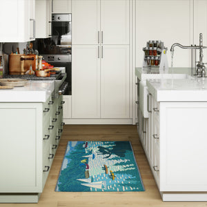 Trans Ocean Liora Manne Esencia Lake Life Indoor/Outdoor Mat - Whimsical Sailboats For Your Home Or Patio Blue Polypropylene,Polyester Ecn23959103