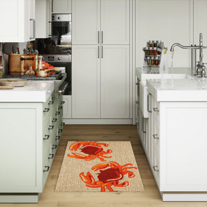Trans Ocean Liora Manne Frontporch Crabs Indoor/Outdoor Mat - Coastal Charm With Playful Design For Beach Lovers Natural Polyester,Acrylic Ftp34140412