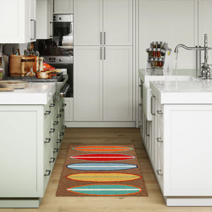 Trans Ocean Liora Manne Frontporch Surfboards Indoor/Outdoor Mat - Coastal Style Rug For Beach Lovers' Homes Brown Polyester,Acrylic Ftp23140619