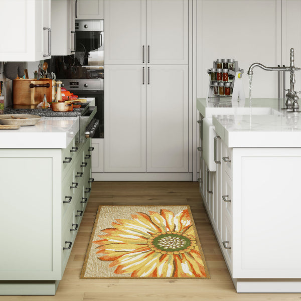 Trans Ocean Liora Manne Frontporch Sunflower Indoor/Outdoor Mat - Vibrant Floral Design For Any Space Yellow Polyester,Acrylic Ftp12141709