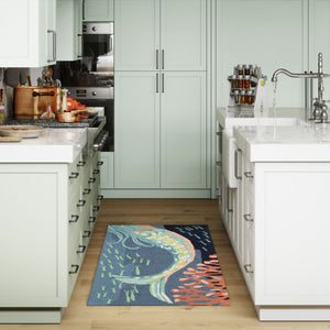 Trans Ocean Liora Manne Frontporch Siren Sighting Coastal Indoor/Outdoor Mat With Vibrant Mermaid Design Blue Polyester,Acrylic Ftp12467704