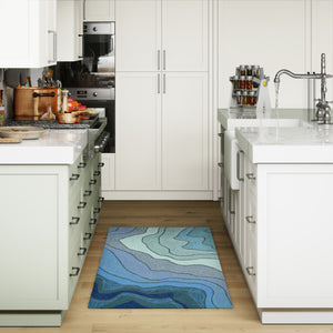 Trans Ocean Liora Manne Ravella Mykonos Indoor/Outdoor Area Rug - Coastal Contemporary Design For Any Space Blue Polypropylene,Acrylic Rvl23226703