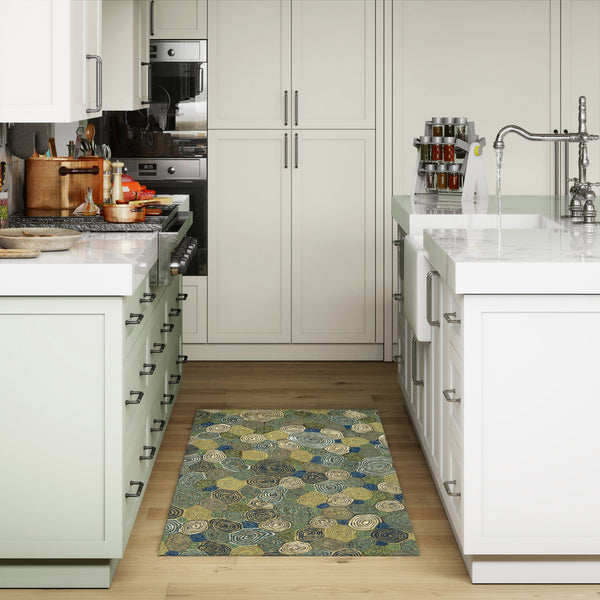 Trans Ocean Liora Manne Visions Iii Giant Swirls Indoor/Outdoor Area Rug - Durable, Artful Accent For Any Space Green Polyester Veb23310203