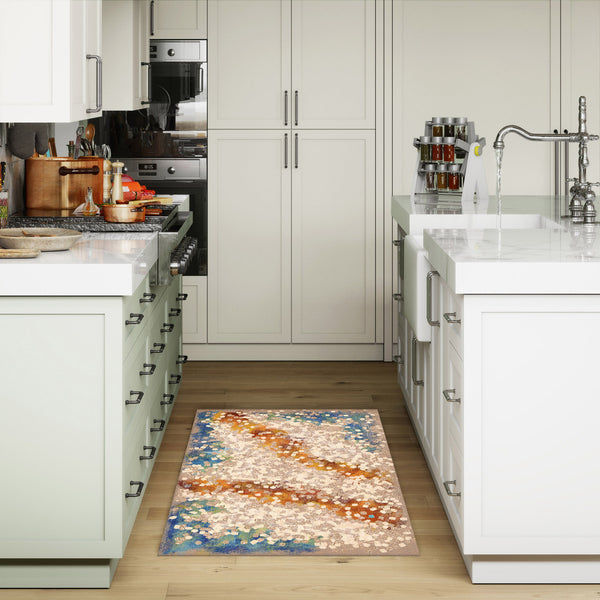 Trans Ocean Liora Manne Visions Iv Elements Area Rug - Durable, Contemporary 2' X 3' Indoor/Outdoor Accent Piece Natural Polyester Vgh23412612