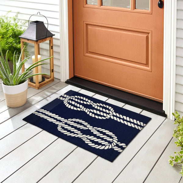 Trans Ocean Liora Manne Capri Ropes Indoor/Outdoor Area Rug - Nautical Stripe Design For Stylish Spaces Navy Polyester,Acrylic Cap23163633