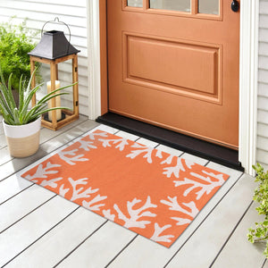 Trans Ocean Liora Manne Capri Coastal Indoor/Outdoor Area Rug - Vibrant Tropical Design For Any Space Orange Polyester,Acrylic Cap23162017