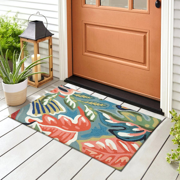 Trans Ocean Liora Manne Capri Indoor/Outdoor Rug - Vibrant Floral Geometric Design For Stylish Spaces Blue Polyester,Acrylic Cap12174004