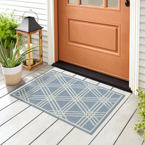 Trans Ocean Liora Manne Capri Hex Indoor/Outdoor Durable Area Rug - Stylish Geometric Accent For Any Space Blue Polyester,Acrylic Cap23174103