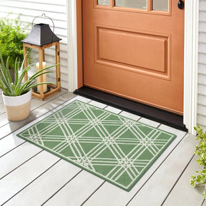 Trans Ocean Liora Manne Capri Hex Indoor/Outdoor Durable Area Rug - Stylish Geometric Accent For Any Space Green Polyester,Acrylic Cap23174106