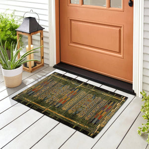 Trans Ocean Liora Manne Esencia Tribal Stripe Indoor/Outdoor Mat - Vibrant Southwestern Design For Any Space Green Polypropylene,Polyester Ecn23805706